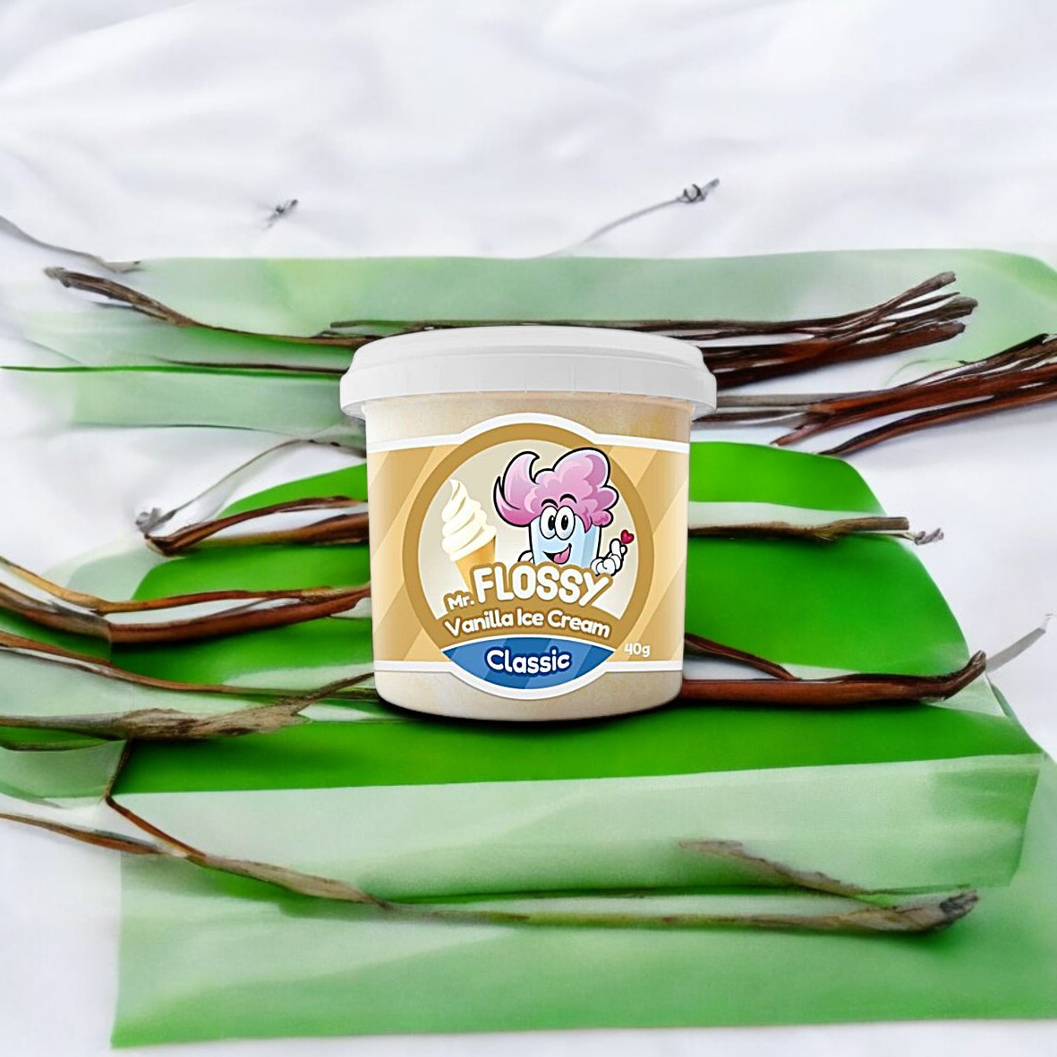 barbe à papa glace à la vanille